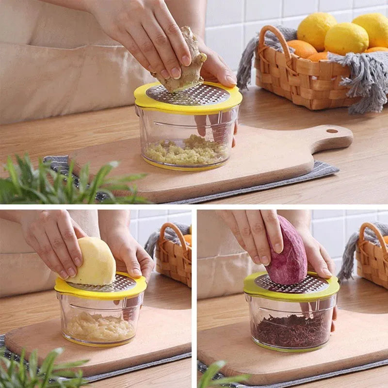 4 In 1 Citrus Lemon Orange Manual Juicer Multifunctional Hand Fruit Squeezer with Built-in Measuring Cup Grater Egg Separator