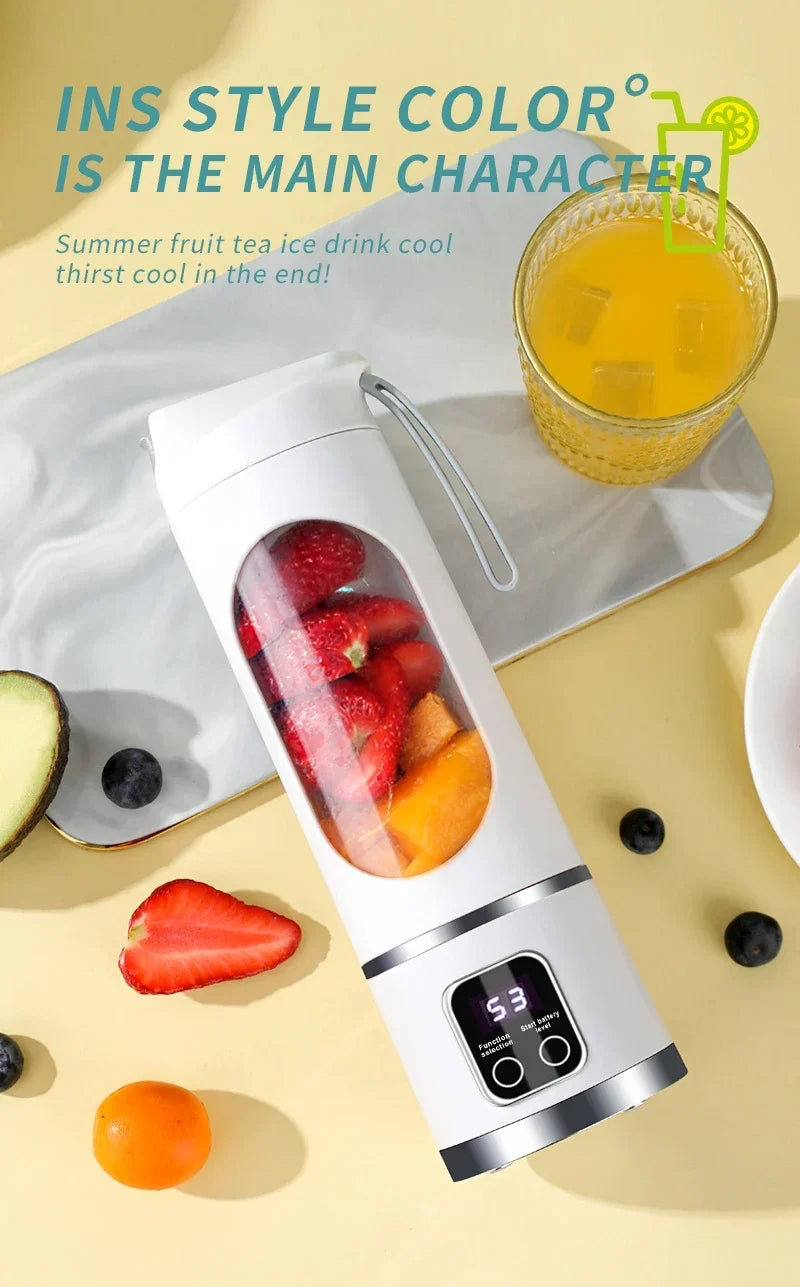блендер juicer Portable Electric Juicer 450ml 8 Blades Travel Juicer Machine Chargeable Shakes Smoothie Blenders Fresh Juice Cup