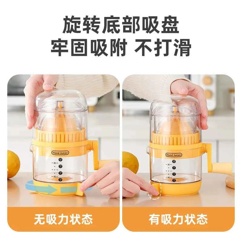 New upgraded juicer,household hand cranked orange lemon manual juicer,juice residue separation and squeezing device, juicing cup