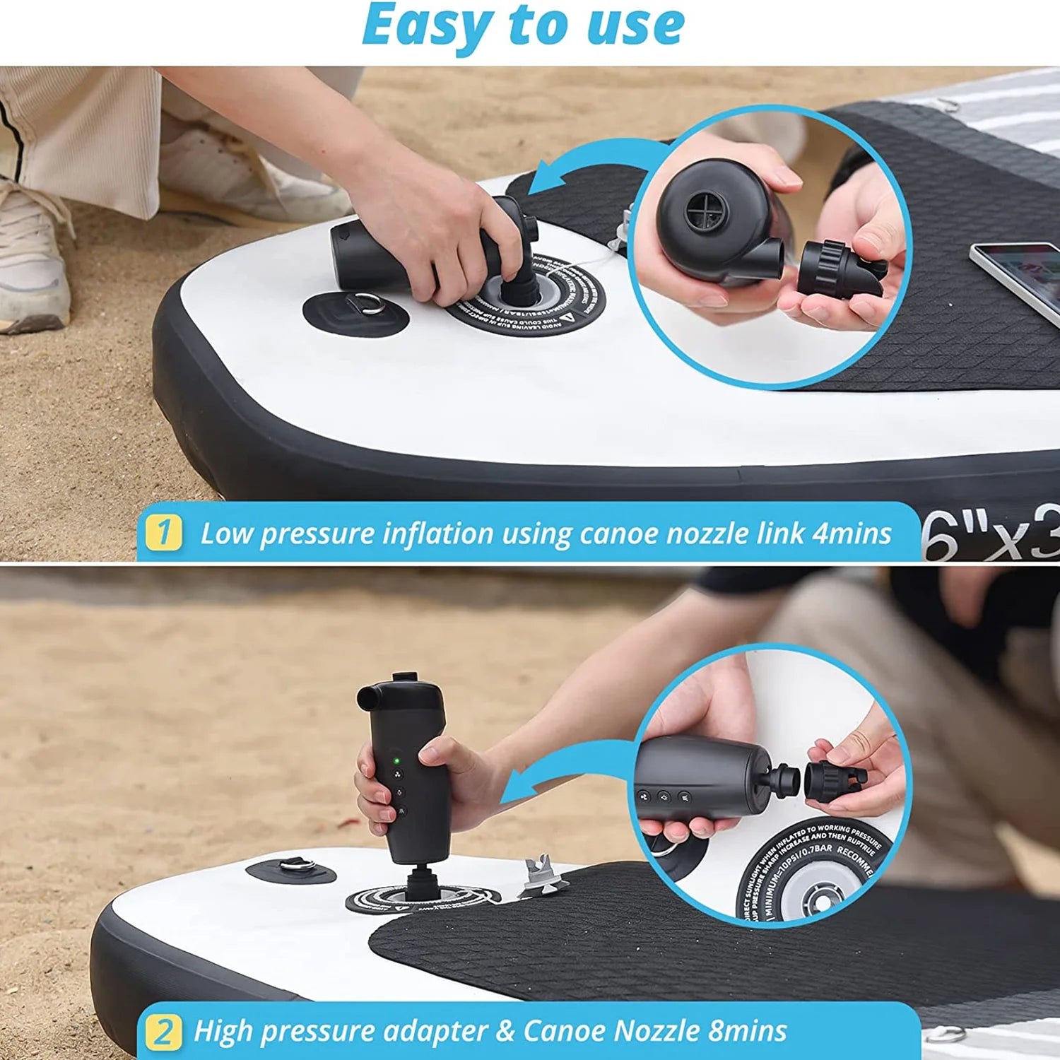 20PSI Protable Air Pump Electric Outdoor Deflatable Air Inflator For Inflatable Surfboard Paddle Stand Up Paddle Board Boat