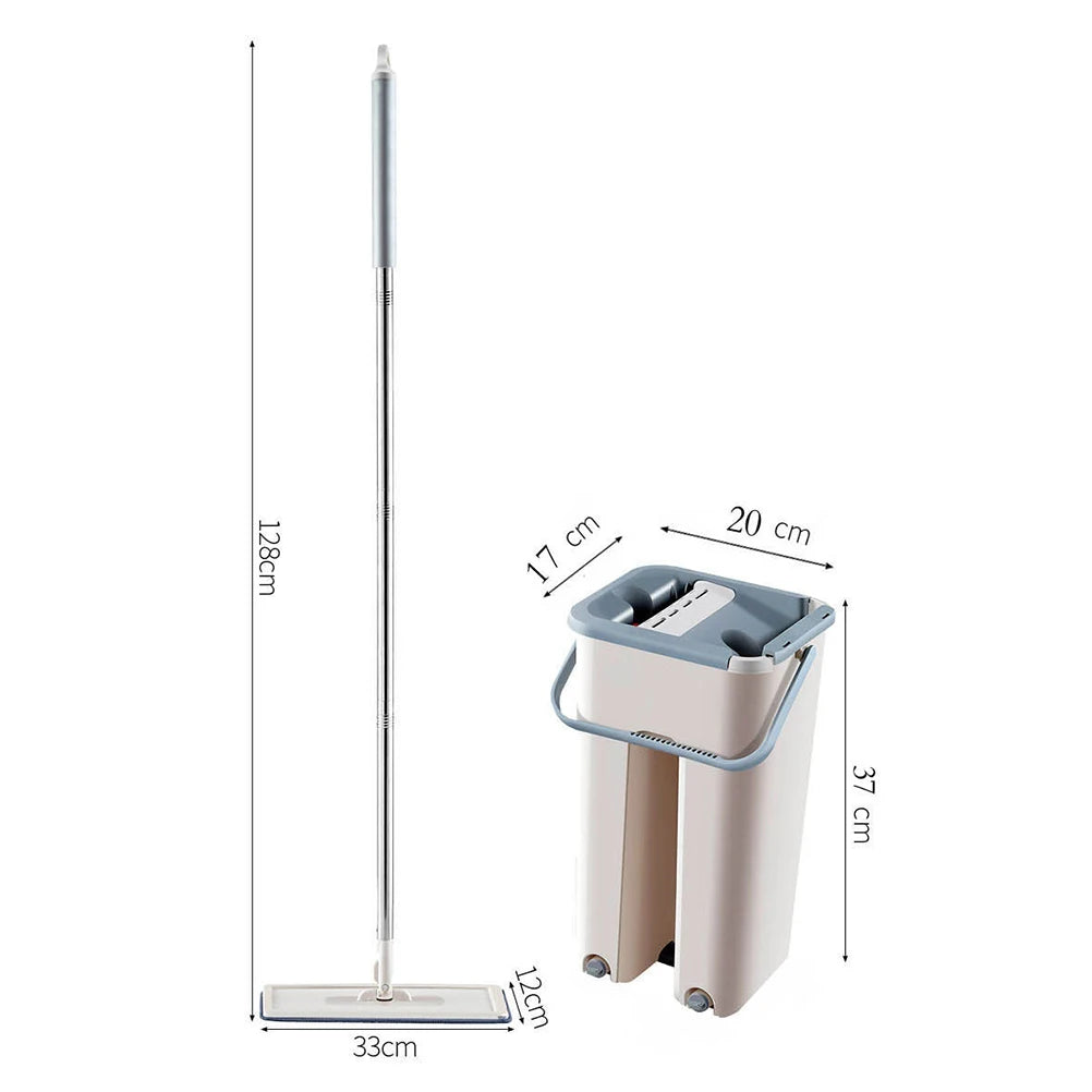 Cleaning Mop Flat Mop Microfibre with Telescopic Rod and Barrel Rotatable  for Home Microfibre  Rotatable Mop