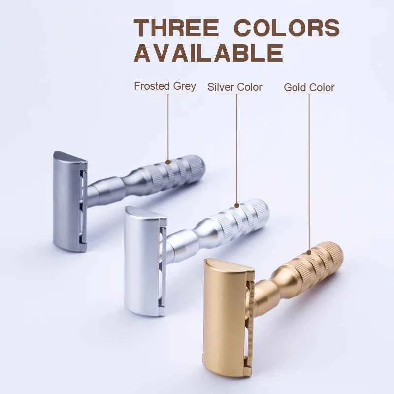 JiFULI ( 1 Machine 5 Blades ) High Quality Men Classic Double Edge Safety razor Aluminum Alloy Handle Sharp Durable Shaver Blade