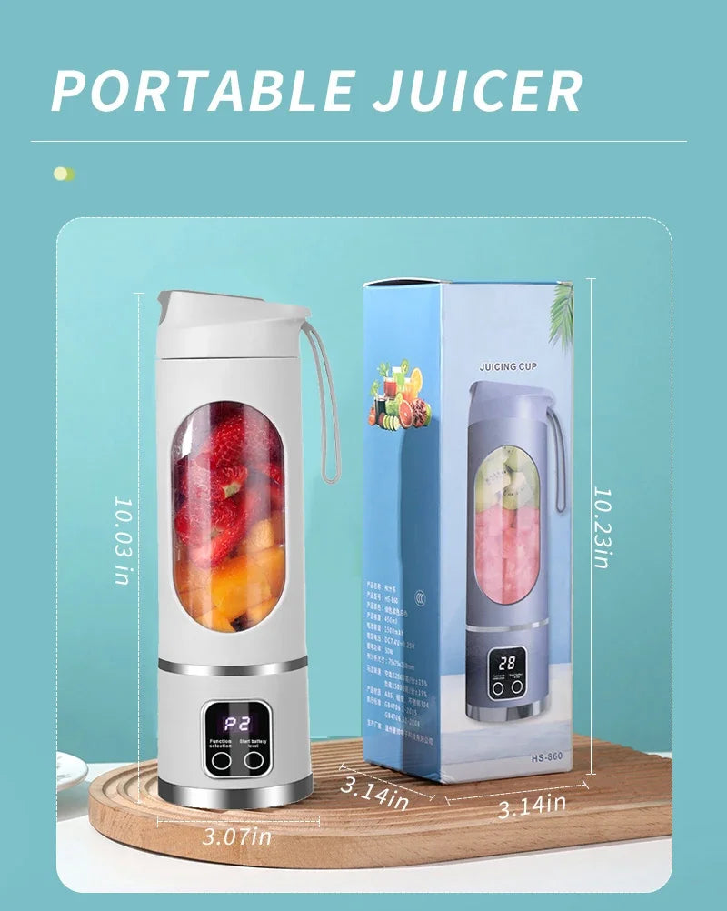 блендер juicer Portable Electric Juicer 450ml 8 Blades Travel Juicer Machine Chargeable Shakes Smoothie Blenders Fresh Juice Cup