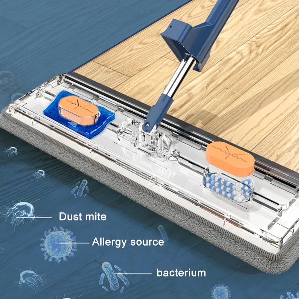 360°Rotating Flat Mop Self-contained Slide Floor Mop Microfiber Lazy No Hand-Washing Floor Floating Mop Household Cleaning Tools