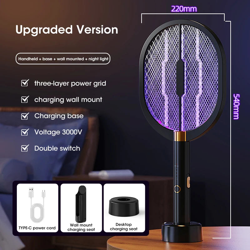 3000V Mosquito Killer Anti Mosquitoes Electric Usb Killer Racket Fly Swatter Electric Traps Flies Insect Repeller Home Mosquito