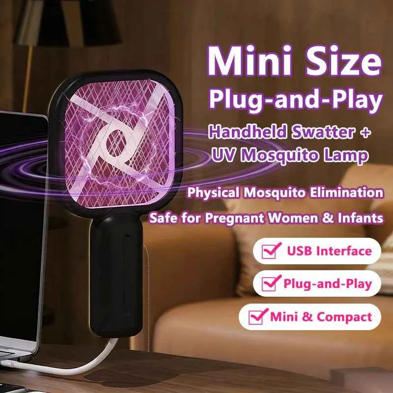 Mini Electric Mosquito Swatter USB Household Mosquito Lure Small Mosquito Killer Swatter Outdoor Portable Mosquito Killer 2026