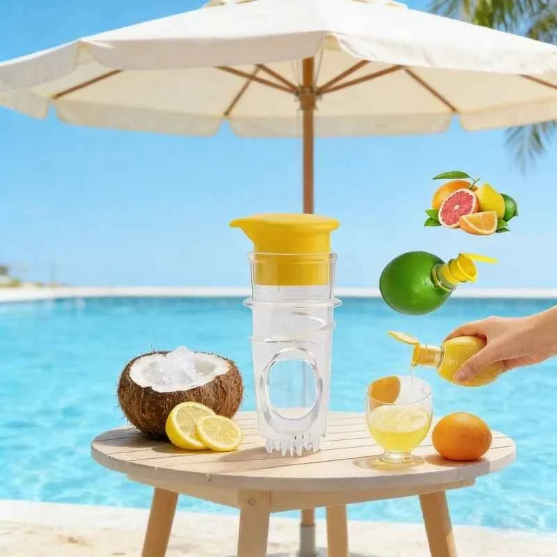 Fruit Juice Sprayer Manual Orange Lemon Juicer with Leak-Proof Nozzle Mini Handheld Juicing Gadget for Fresh Juice Making