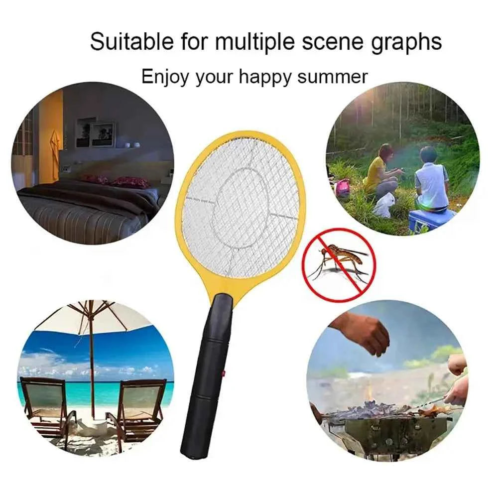Mosquito Swatter Racket - Outdoor/Indoor Killer for Flies, Battery-Operated Tennis Killing  Battery-Operated Tennis Killing Zap