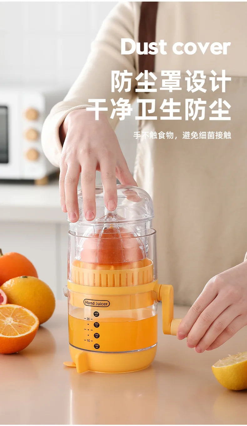New upgraded juicer,household hand cranked orange lemon manual juicer,juice residue separation and squeezing device, juicing cup
