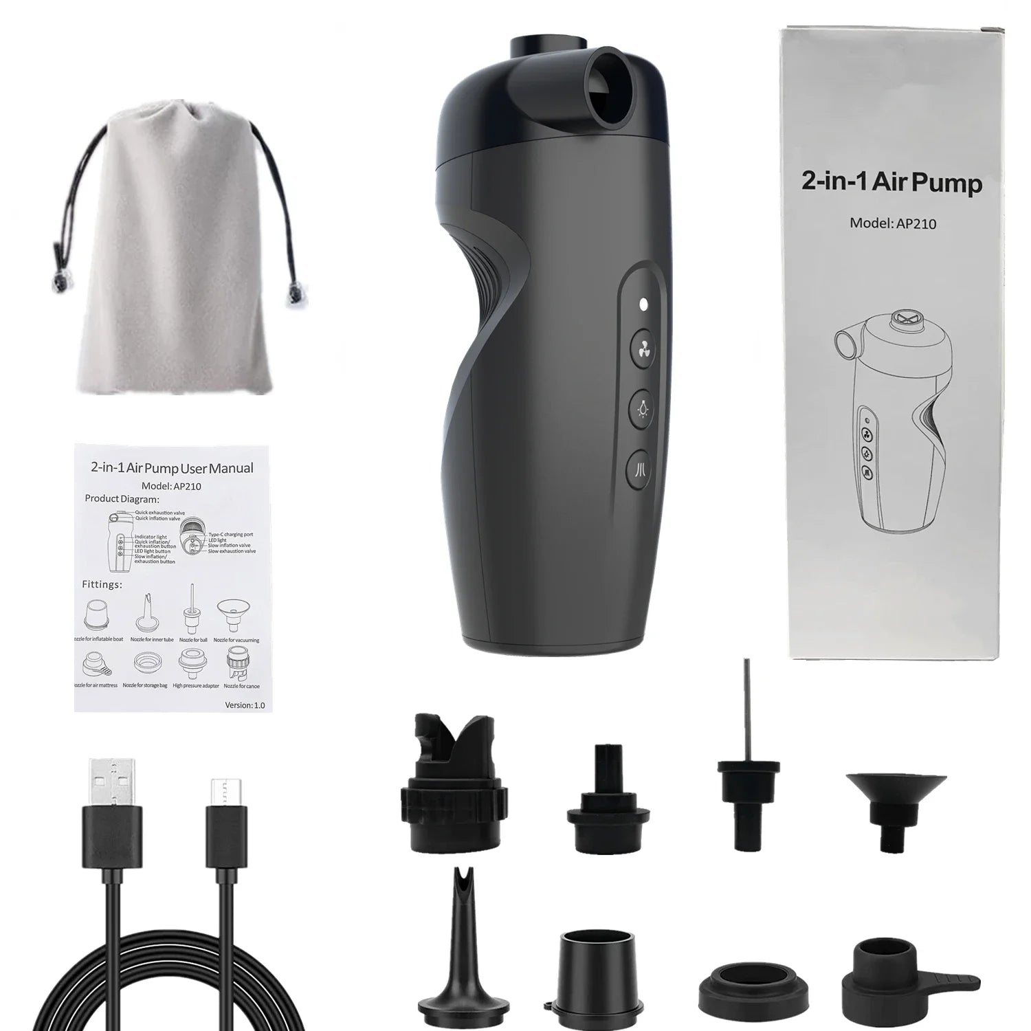 20PSI Protable Air Pump Electric Outdoor Deflatable Air Inflator For Inflatable Surfboard Paddle Stand Up Paddle Board Boat