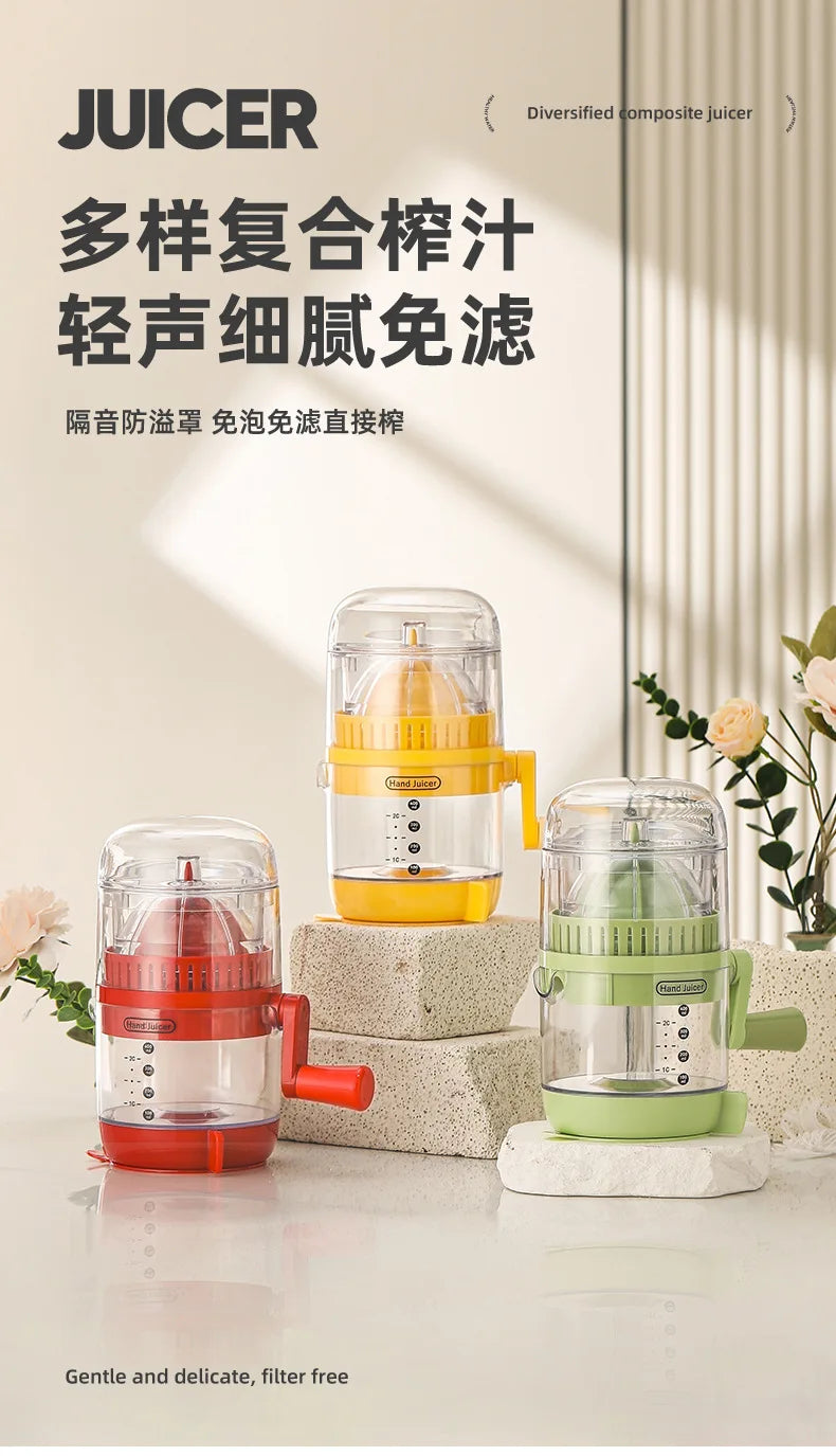 New upgraded juicer,household hand cranked orange lemon manual juicer,juice residue separation and squeezing device, juicing cup