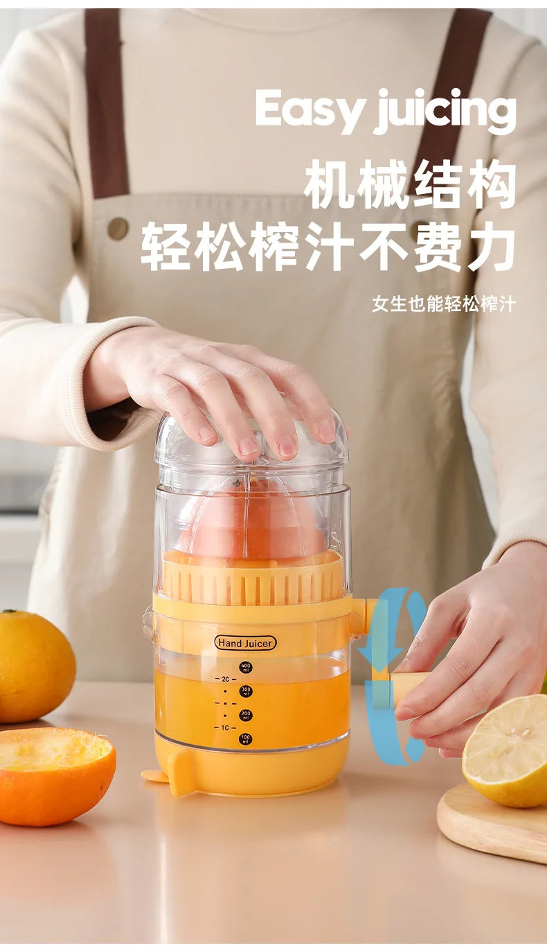 New upgraded juicer,household hand cranked orange lemon manual juicer,juice residue separation and squeezing device, juicing cup