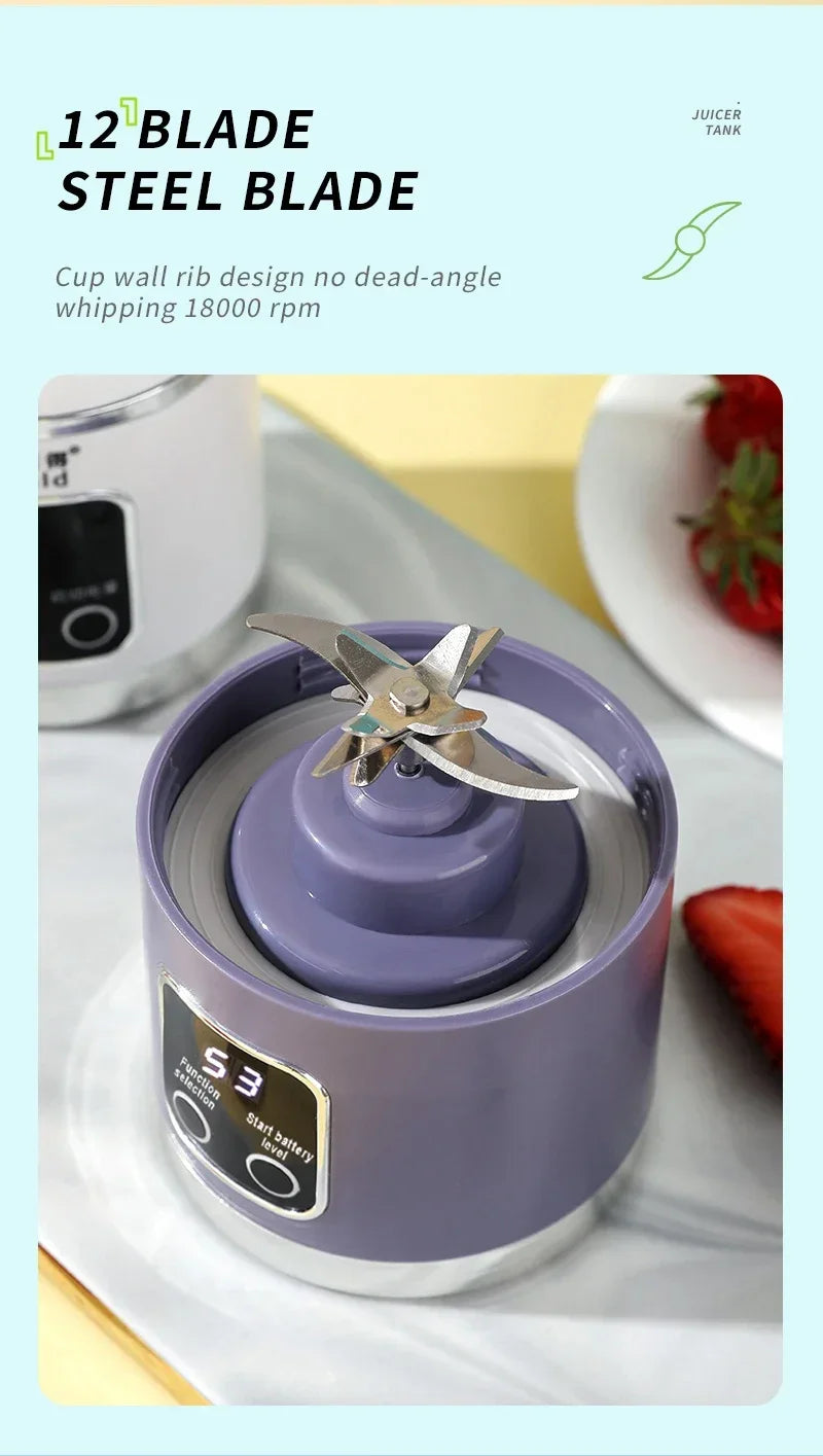 блендер juicer Portable Electric Juicer 450ml 8 Blades Travel Juicer Machine Chargeable Shakes Smoothie Blenders Fresh Juice Cup