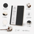 Black Cotton Rag Softcover Notebook
