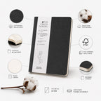 Black Cotton Rag Softcover Notebook
