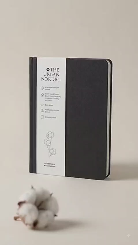 Black Cotton Rag Softcover Notebook